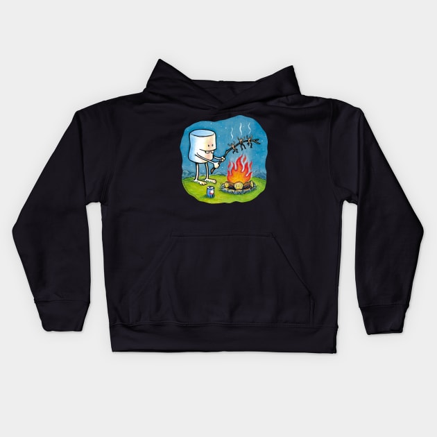 Happy Camper – Roasting Marshmallow Kids Hoodie by LAB Ideas